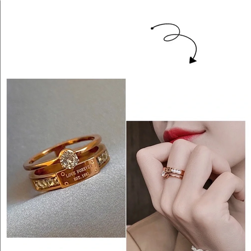 💎 BOGO❗️ Zirconia Stone Rose Gold Ring